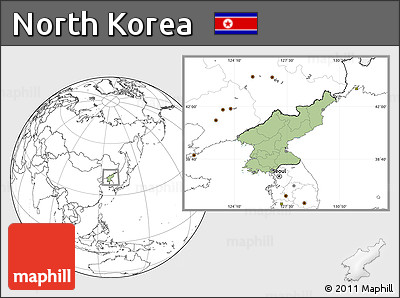 Savanna Style Location Map of North Korea, blank outside