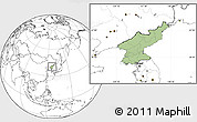 Savanna Style Location Map of North Korea, blank outside