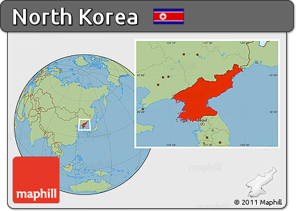 Savanna Style Location Map of North Korea