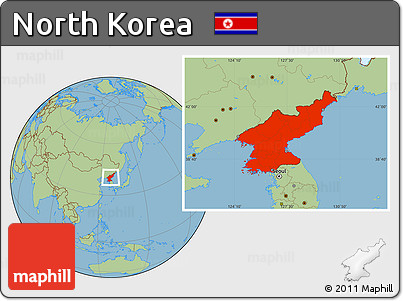 Savanna Style Location Map of North Korea