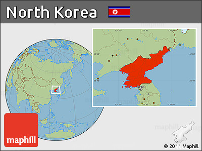Savanna Style Location Map of North Korea