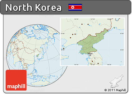 Savanna Style Location Map of North Korea, lighten