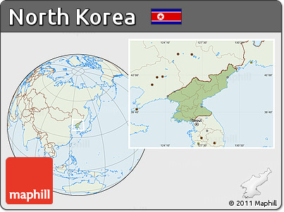 Savanna Style Location Map of North Korea, lighten
