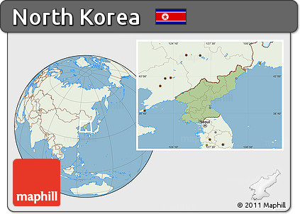 Savanna Style Location Map of North Korea, lighten, land only