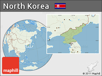 Savanna Style Location Map of North Korea, lighten, land only