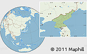 Savanna Style Location Map of North Korea, lighten, land only
