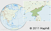 Savanna Style Location Map of North Korea, lighten