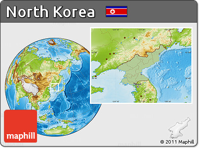 Savanna Style Location Map of North Korea, physical outside