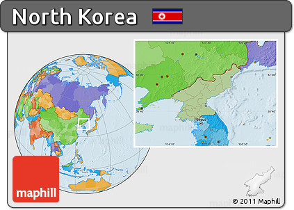 Savanna Style Location Map of North Korea, political outside