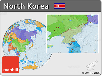 Savanna Style Location Map of North Korea, political outside
