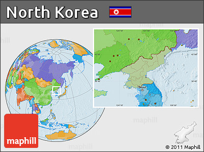 Savanna Style Location Map of North Korea, political outside