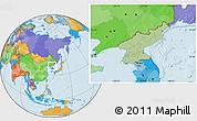 Savanna Style Location Map of North Korea, political outside