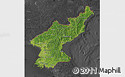 Satellite Map of North Korea, darken, desaturated