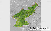 Satellite Map of North Korea, lighten, desaturated