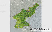 Satellite Map of North Korea, lighten, semi-desaturated
