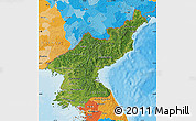 Satellite Map of North Korea, political outside