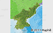 Satellite Map of North Korea, political shades outside