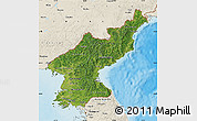Satellite Map of North Korea, shaded relief outside