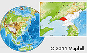 Physical Location Map of North Pyongan, highlighted country