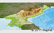 Physical Panoramic Map of North Korea, darken, land only