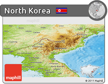 Physical Panoramic Map of North Korea
