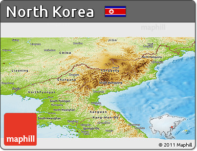 Physical Panoramic Map of North Korea