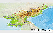 Physical Panoramic Map of North Korea, lighten, land only