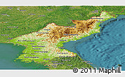 Physical Panoramic Map of North Korea, satellite outside