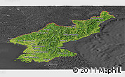 Satellite Panoramic Map of North Korea, darken, desaturated