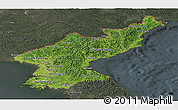 Satellite Panoramic Map of North Korea, darken, semi-desaturated