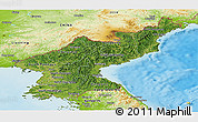 Satellite Panoramic Map of North Korea, physical outside