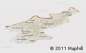 Shaded Relief Panoramic Map of North Korea, cropped outside