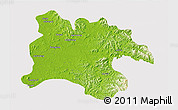 Physical 3D Map of Pyongyang, cropped outside
