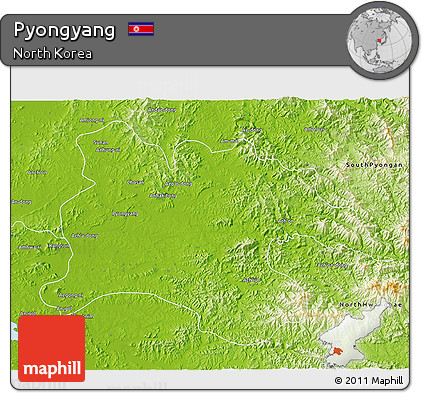 Physical 3D Map of Pyongyang
