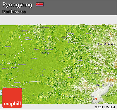 Physical 3D Map of Pyongyang