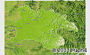 Physical 3D Map of Pyongyang, satellite outside