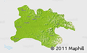 Physical 3D Map of Pyongyang, single color outside