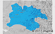 Political 3D Map of Pyongyang, lighten, desaturated