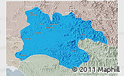 Political 3D Map of Pyongyang, lighten, semi-desaturated