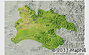 Satellite 3D Map of Pyongyang, lighten, semi-desaturated