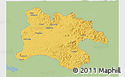 Savanna Style 3D Map of Pyongyang, single color outside