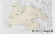 Shaded Relief 3D Map of Pyongyang, lighten, desaturated