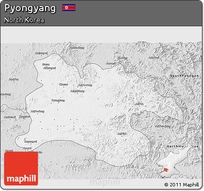 Silver Style 3D Map of Pyongyang