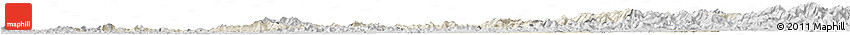 Shaded Relief Horizon Map of Pyongyang, desaturated