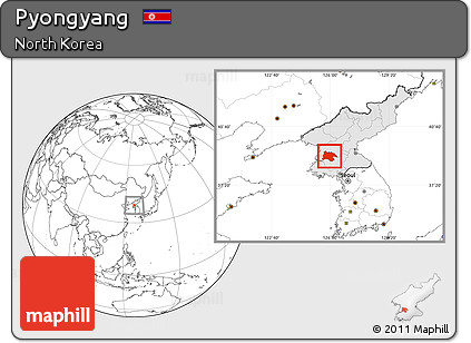 Blank Location Map of Pyongyang, highlighted country