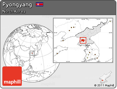 Blank Location Map of Pyongyang, highlighted country