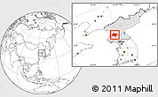 Blank Location Map of Pyongyang, highlighted country
