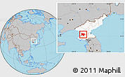 Gray Location Map of Pyongyang, highlighted country, within the entire country