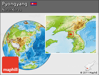 Physical Location Map of Pyongyang