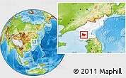 Physical Location Map of Pyongyang, highlighted country, within the entire country